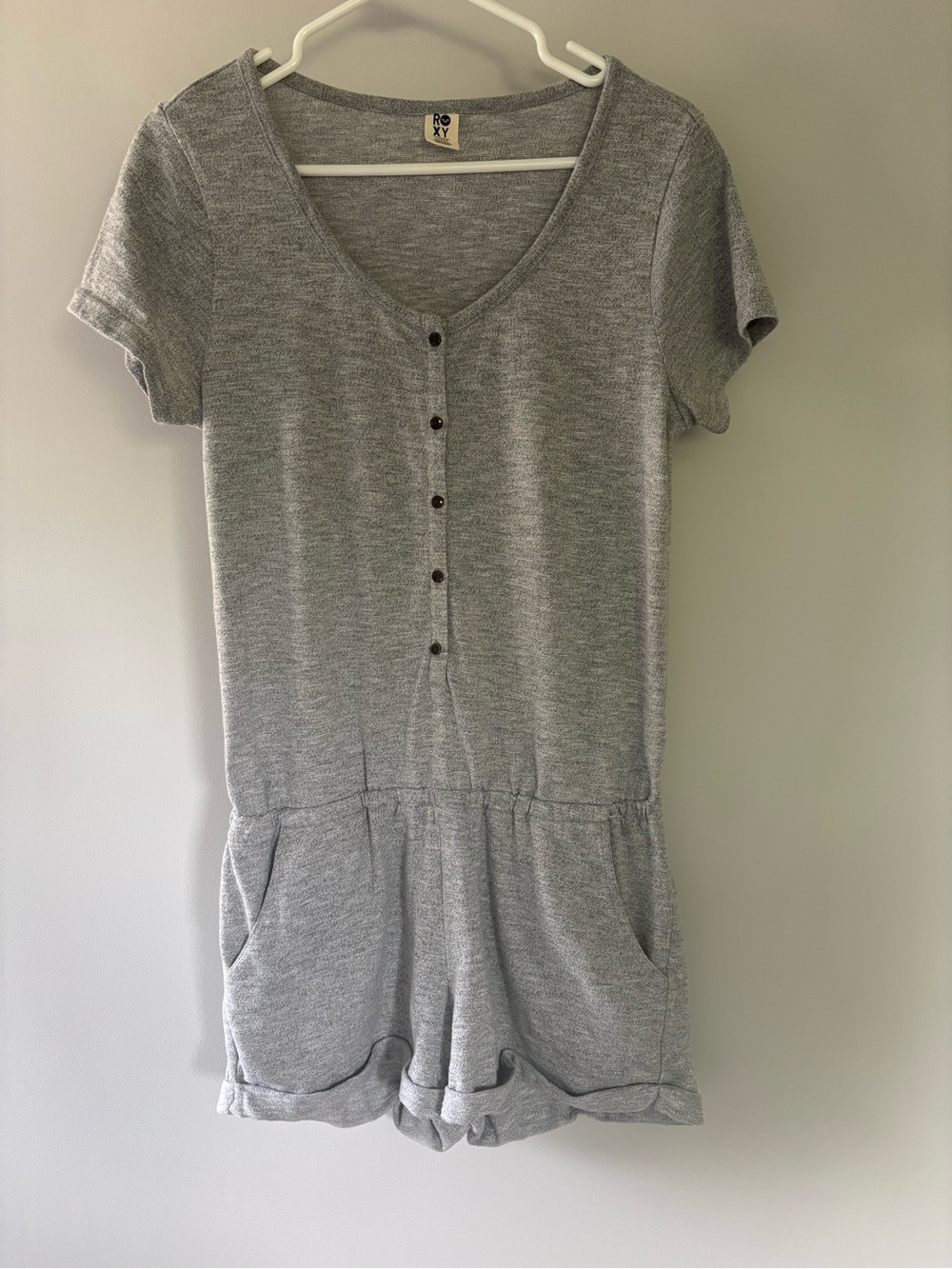 Roxy Heather Grey Short Sleeve Romper